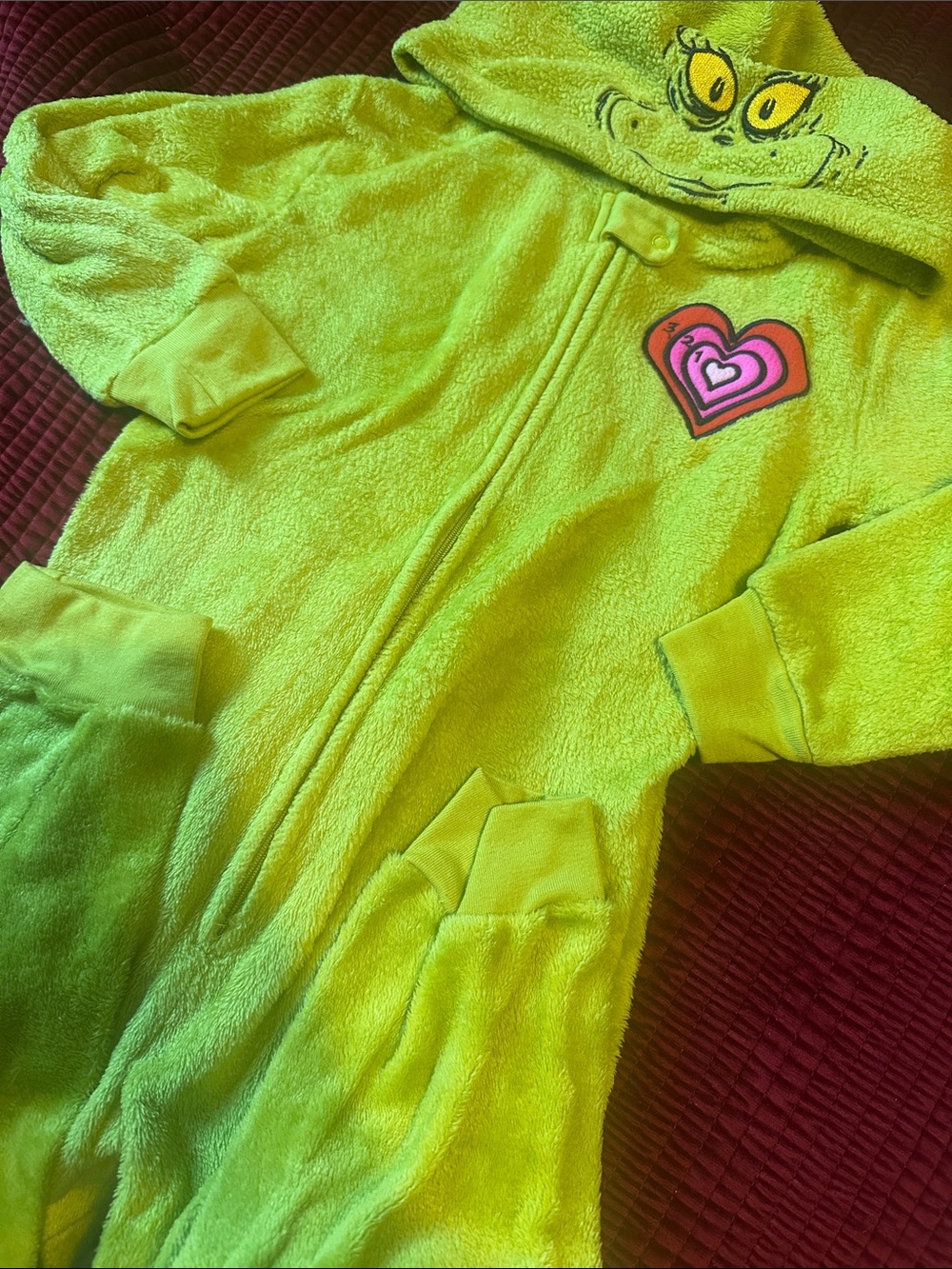Grinch hooded onesie
